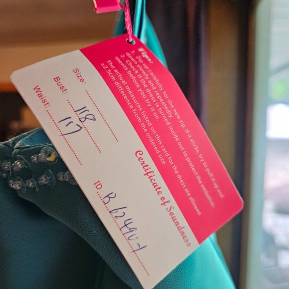 Mother-of-the-Bride Light Teal/Aqua/Turquoise/Robins Egg Colored Cocktail Dress - Picture 3 of 4